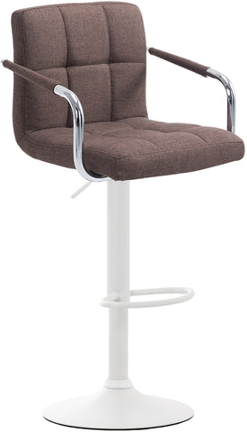 TPFLiving bar stool Luca frame white fabric