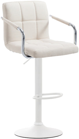 TPFLiving bar stool Luca frame white fabric