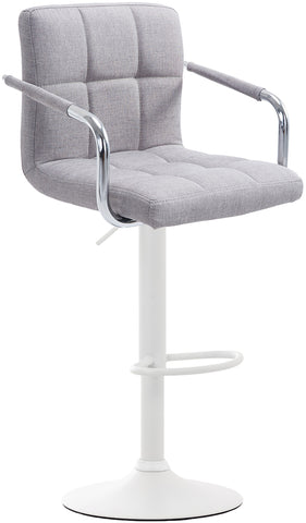 TPFLiving bar stool Luca frame white fabric