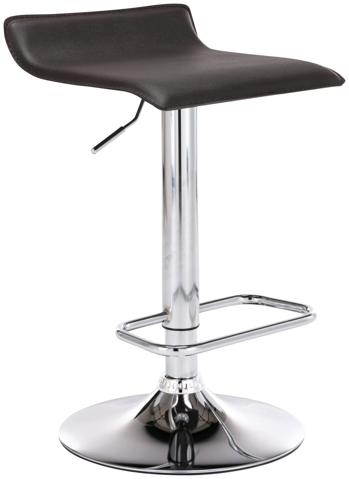 TPFLiving bar stool Dynasty One metal frame in chrome look faux leather