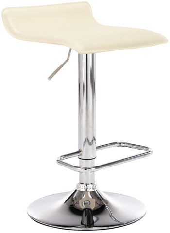 TPFLiving bar stool Dynasty One metal frame in chrome look faux leather