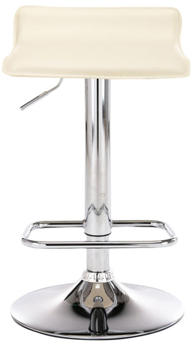 TPFLiving bar stool Dynasty One metal frame in chrome look faux leather