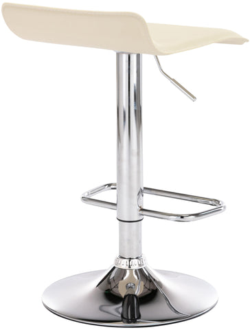 TPFLiving bar stool Dynasty One metal frame in chrome look faux leather