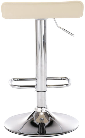 TPFLiving bar stool Dynasty One metal frame in chrome look faux leather