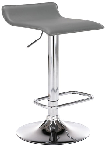 TPFLiving bar stool Dynasty One metal frame in chrome look faux leather