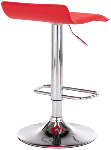 TPFLiving bar stool Dynasty One metal frame in chrome look faux leather