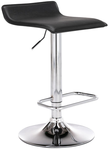 TPFLiving bar stool Dynasty One metal frame in chrome look faux leather