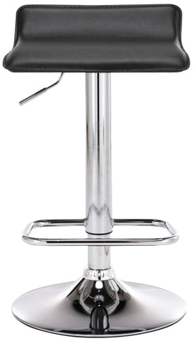 TPFLiving bar stool Dynasty One metal frame in chrome look faux leather