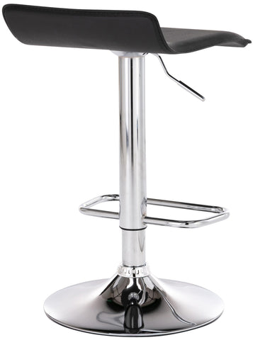 TPFLiving bar stool Dynasty One metal frame in chrome look faux leather