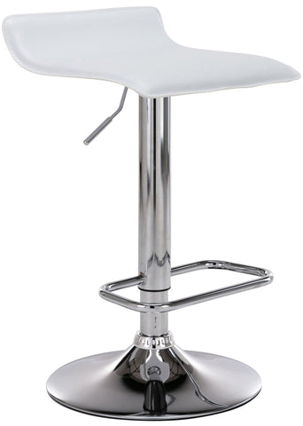 TPFLiving bar stool Dynasty One metal frame in chrome look faux leather