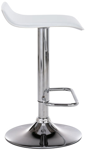 TPFLiving bar stool Dynasty One metal frame in chrome look faux leather