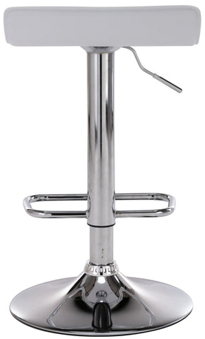 TPFLiving bar stool Dynasty One metal frame in chrome look faux leather