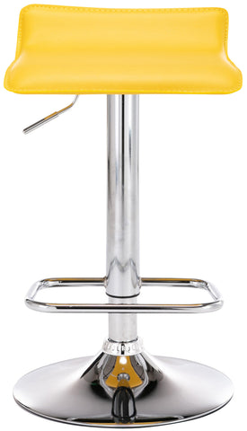 TPFLiving bar stool Dynasty One metal frame in chrome look faux leather