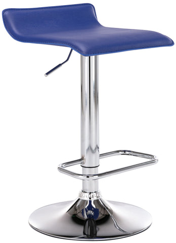 TPFLiving bar stool Dynasty One metal frame in chrome look faux leather