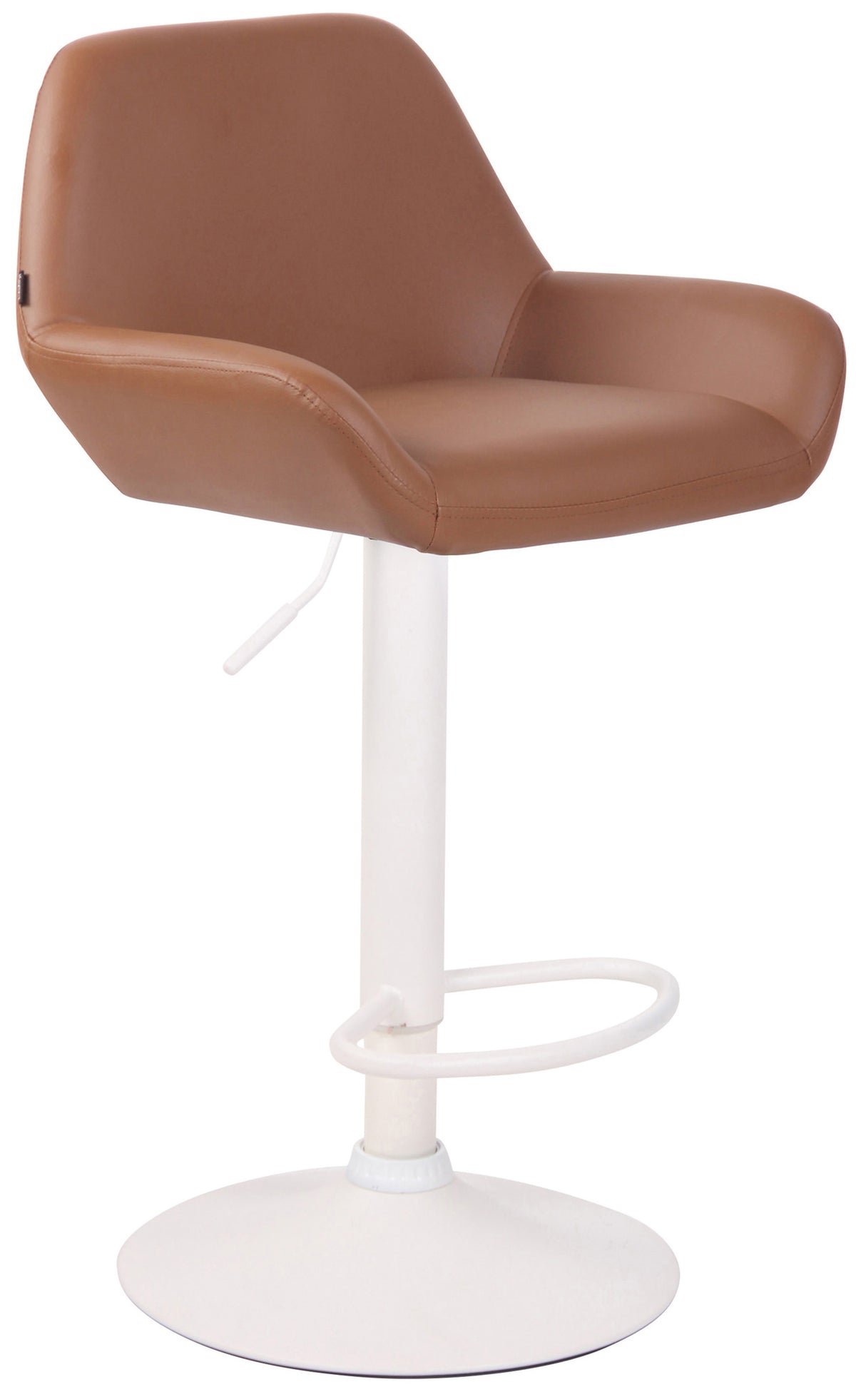 TPFLiving bar stool Bragnum frame white faux leather