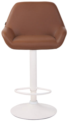 TPFLiving bar stool Bragnum frame white faux leather