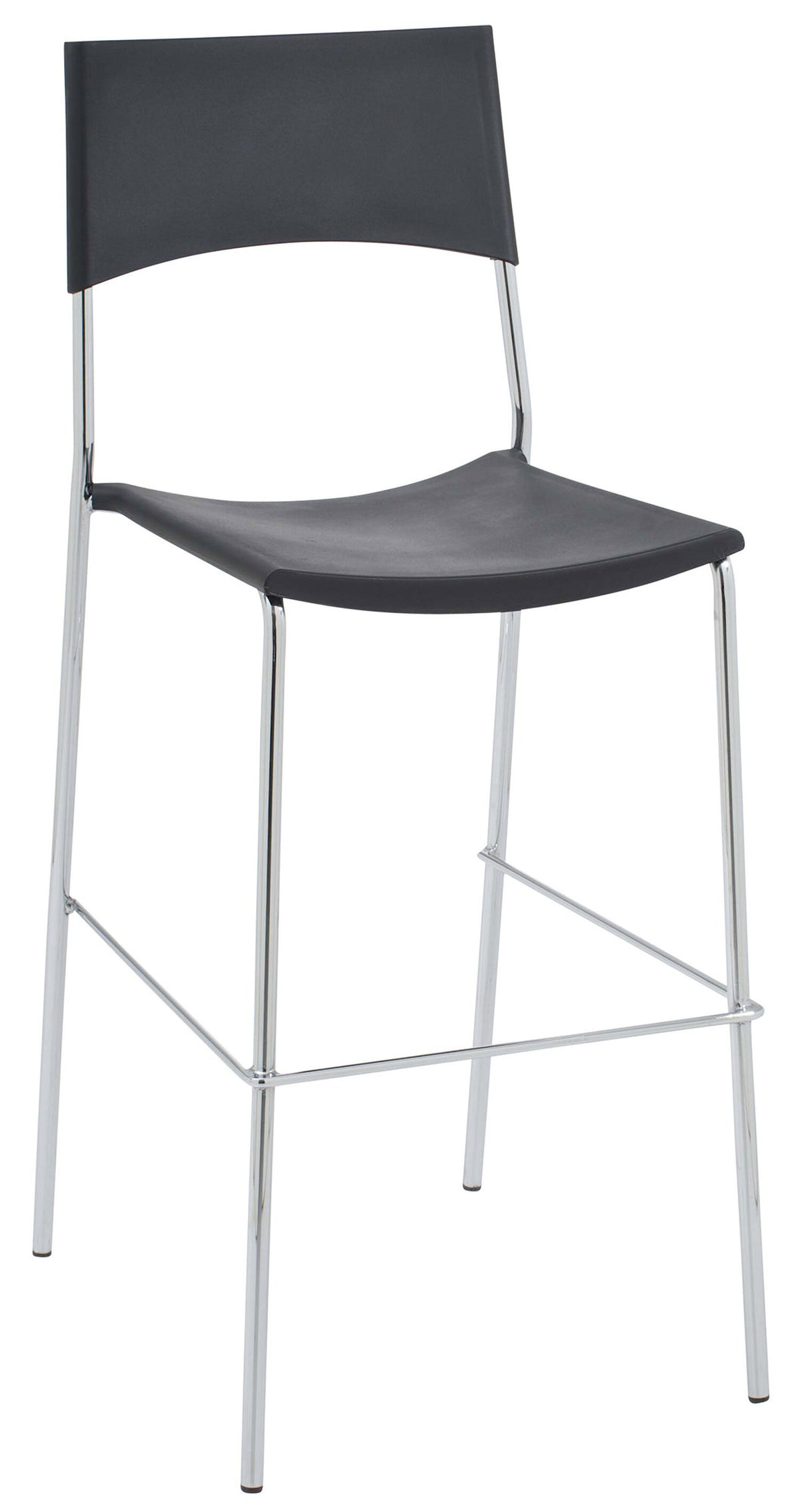 TPFLiving bar stool Gent metal frame in chrome look plastic