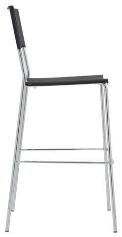 TPFLiving bar stool Gent metal frame in chrome look plastic