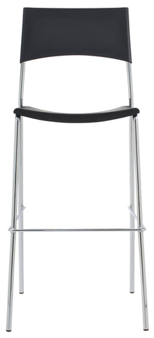 TPFLiving bar stool Gent metal frame in chrome look plastic