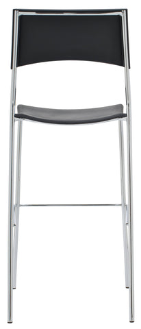 TPFLiving bar stool Gent metal frame in chrome look plastic