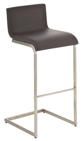 TPFLiving bar stool Newport frame stainless steel faux leather