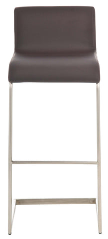 TPFLiving bar stool Newport frame stainless steel faux leather