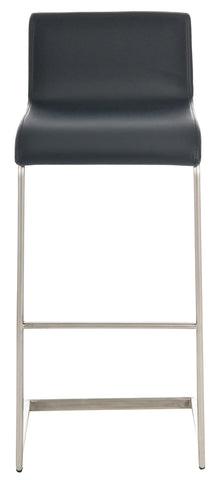 TPFLiving bar stool Newport frame stainless steel faux leather