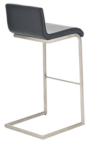 TPFLiving bar stool Newport frame stainless steel faux leather