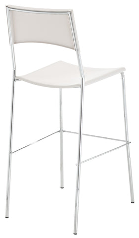 TPFLiving bar stool Gent metal frame in chrome look plastic