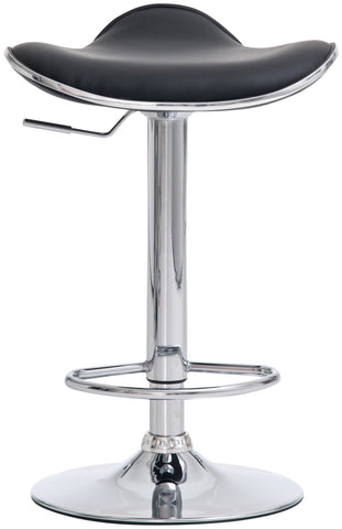 TPFLiving Set of 2 bar stools Shangrila metal frame in chrome look faux leather