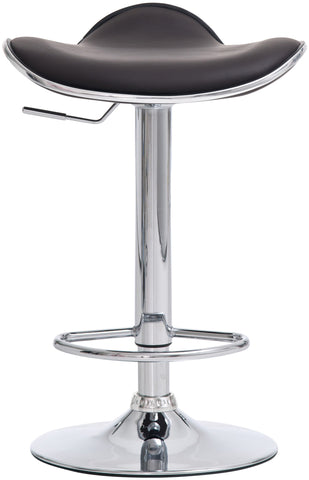 TPFLiving Set of 2 bar stools Shangrila metal frame in chrome look faux leather