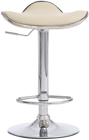 TPFLiving Set of 2 bar stools Shangrila metal frame in chrome look faux leather