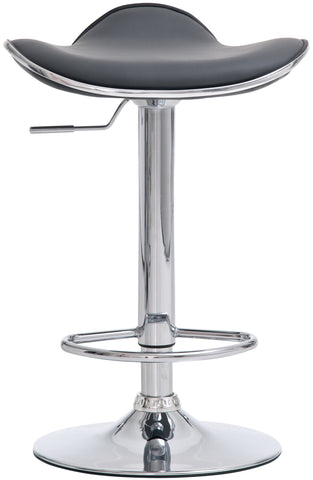 TPFLiving Set of 2 bar stools Shangrila metal frame in chrome look faux leather