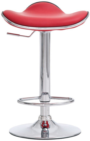 TPFLiving Set of 2 bar stools Shangrila metal frame in chrome look faux leather