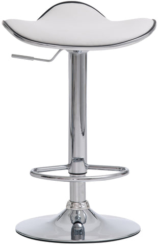 TPFLiving Set of 2 bar stools Shangrila metal frame in chrome look faux leather