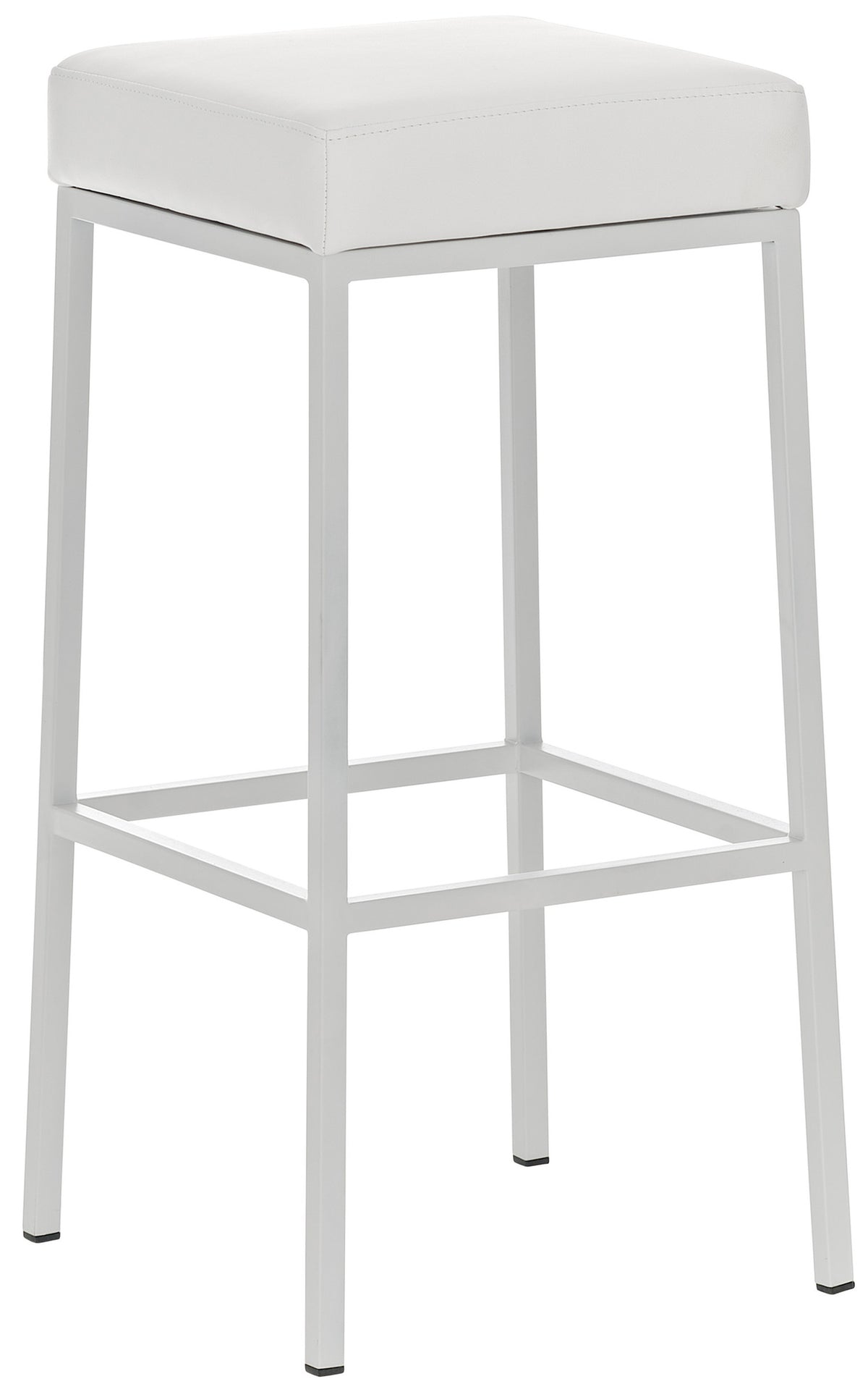 TPFLiving bar stool Montana GW frame white faux leather