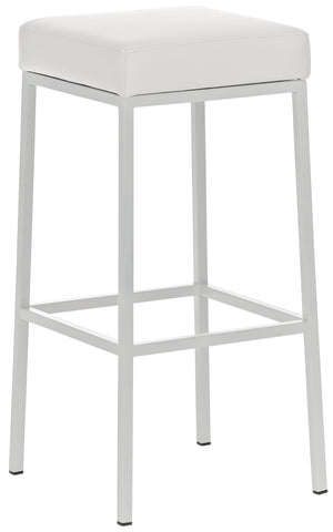 TPFLiving bar stool Montana W frame white faux leather