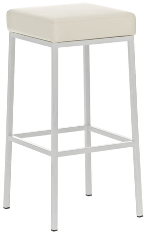 TPFLiving bar stool Montana W frame white faux leather