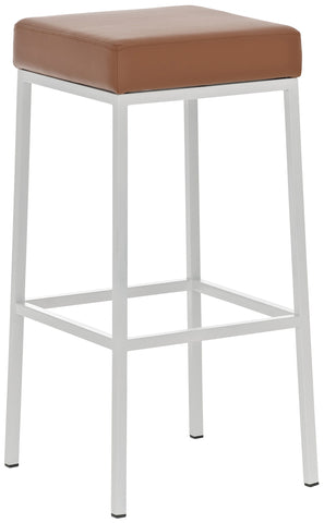 TPFLiving bar stool Montana W frame white faux leather