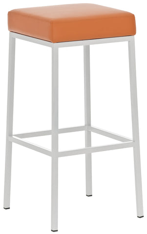 TPFLiving bar stool Montana W frame white faux leather