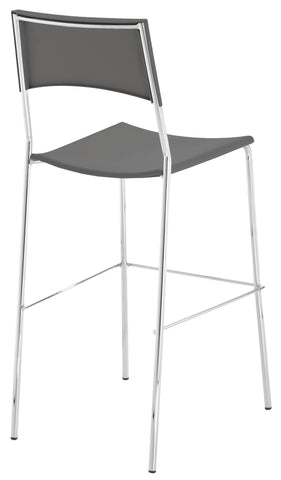 TPFLiving bar stool Gent metal frame in chrome look plastic