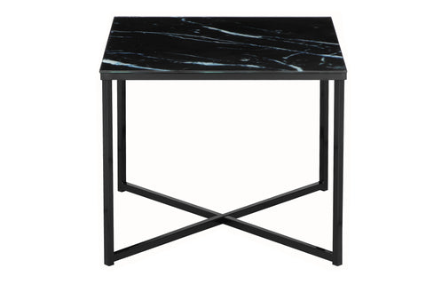 TPFLiving side table Glassico foiled in marble look