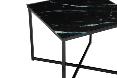 TPFLiving side table Glassico foiled in marble look