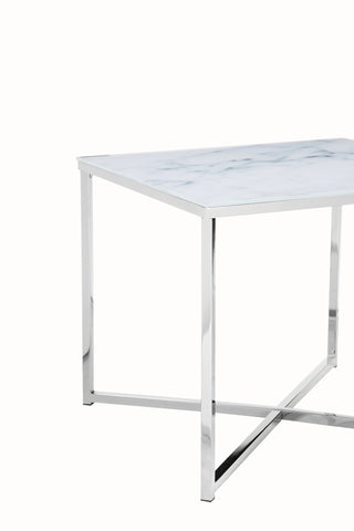 TPFLiving side table Glassico foiled in marble look