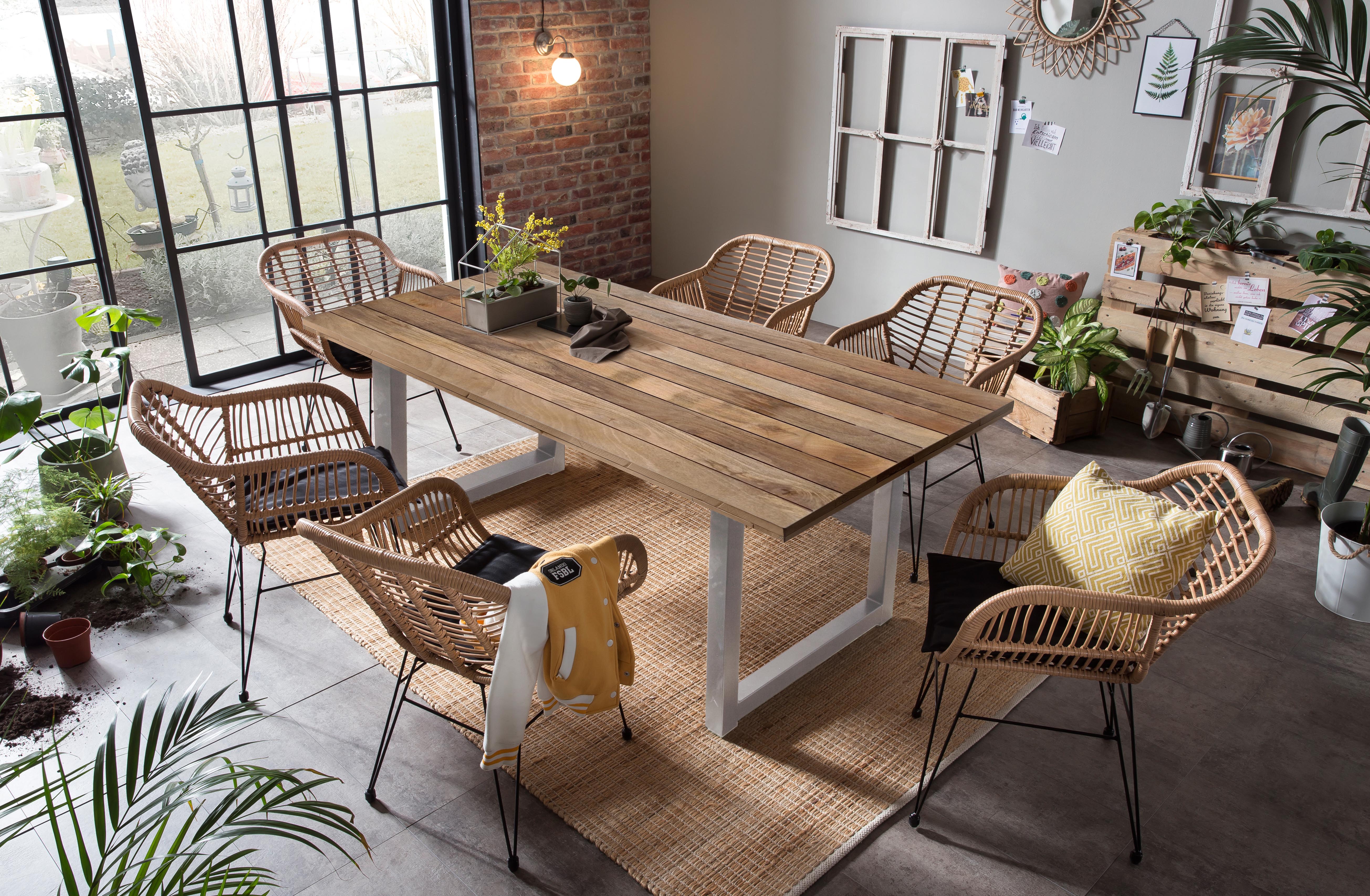 TPFLiving dining room table cm metal top, mango 180x100 – Traumpreisfabrik - fram - DAGUR