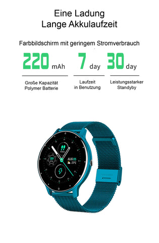 TPFNet Smart Watch / Fitness Tracker IP67 - Milanese bracelet + silicone bracelet - Android &amp; IOS - various colors