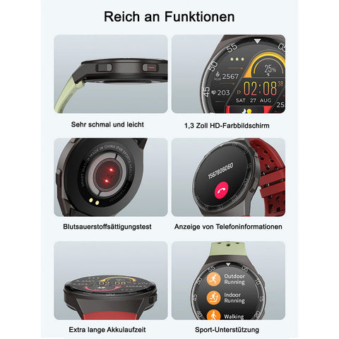 TPFNet Smart Watch / Fitness Tracker IP68 - Silikon Armband - Android & IOS - verschiedene Farben