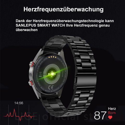 TPFNet Smart Watch / Fitness Tracker IP67 - Edelstahl Armband + Milanaise & Silikon Armband - Android & IOS - verschiedene Farben