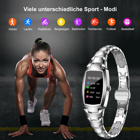 TPFNet Women's Smart Watch / Fitness Tracker IP67 - Stainless Steel Bracelet - Android &amp; IOS - various colors