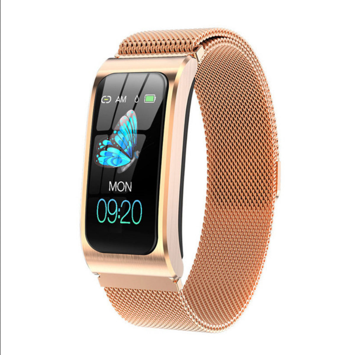 TPFNet Damen Smart Watch / Fitness Tracker IP68 - Milanaise Armband - Android & IOS - verschiedene Farben